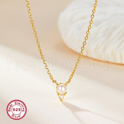 S925 Silver Bead Zircon Necklace Simple French Pendant Clavicle Chain RN2213-1-1