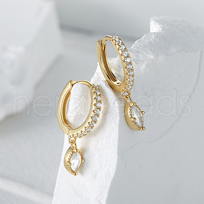 S925 Sterling Silver Horse Eye Hoop Earrings AR6499-1-1