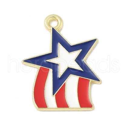 Independence Day Alloy Enamel Pandants FIND-M083-05H-G-1