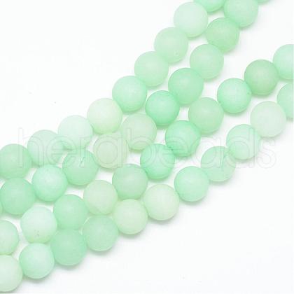 Natural White Jade Bead Strands G-R297-10mm-36-1