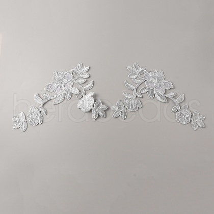 Flower Polyester Computerized Embroidery Sew on Patches PATC-WH0001-75A-1