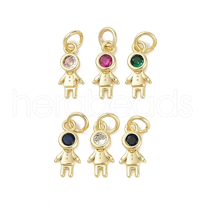 Rack Plating Brass Micro Pave Cubic Zirconia Pendants KK-H509-42G-1