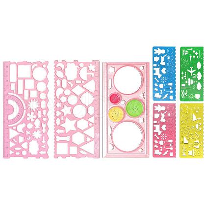 Multifunctional Plastic Geometric Drawing Ruler Set OFST-PW0005-01A-1