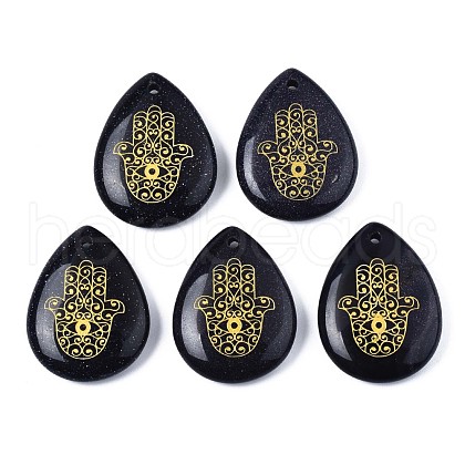 Synthetic Blue Goldstone Pendants G-T122-73B-1