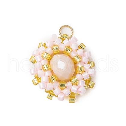 Seed Beads Beaded Charms PALLOY-MZ00273-01-1