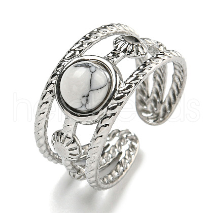304 Stainless Steel Open Cuff Rings RJEW-C079-14P-01-1
