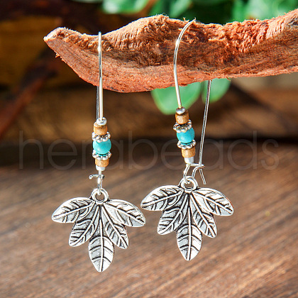 Bohemian Style Alloy Acrylic Dangle Earrings WGAEF55-02-1
