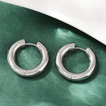 202 Stainless Steel Polishing Hoop Earrings EJEW-M106-02P-05-1