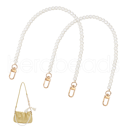   2Pcs Plastic Imitation Pearl Bead Bag Straps FIND-PH0008-18B-1