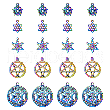 CHGCRAFT 20Pcs 5 Style Plated Alloy Pendants FIND-CA0005-69-1
