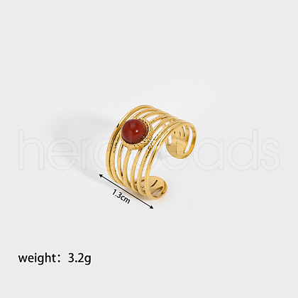 Vintage Stainless Steel Multi-layer Cuff Ring for European and American Fashion SF3766-1-1