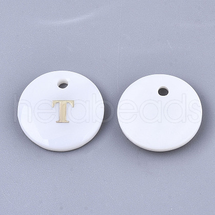 Natural White Shell Mother of Pearl Shell Charms X-SSHEL-N036-053T-1