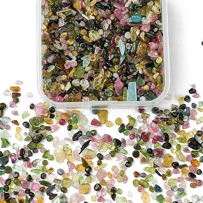 60G Natural Tourmaline Chip Beads G-YW0001-69-1