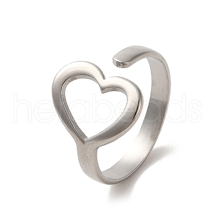 Non-Tarnish 304 Stainless Steel Open Cuff Ring RJEW-C068-10P-1
