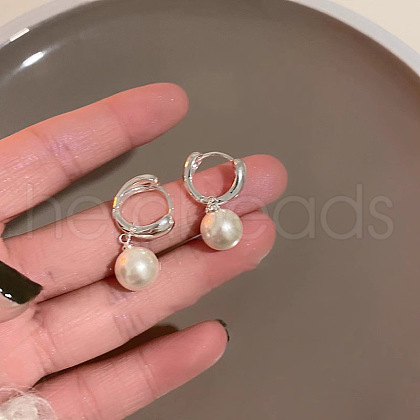 Alloy with Plastic Imitation Pearl Hoop Earring for Women WGC0511-38-1