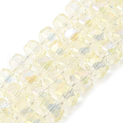 Transparent Electroplate Glass Beads Strands EGLA-P062-01A-01-1