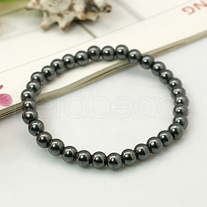 Fashion Non-Magnetic Synthetic Hematite Bracelets BJEW-JB00555-01-1