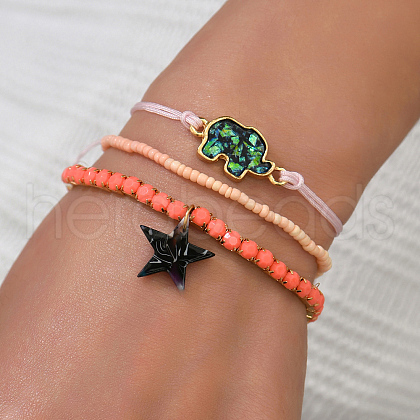 Plastic Beaded Bracelets AC5458-1