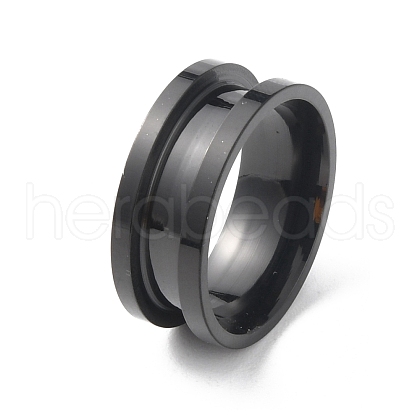Stainless Steel Grooved Finger Ring RJEW-WH0004-32B-EB-1