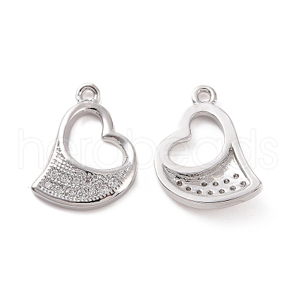 Brass Micro Pave Cubic Zirconia Charms KK-E068-VF181-1