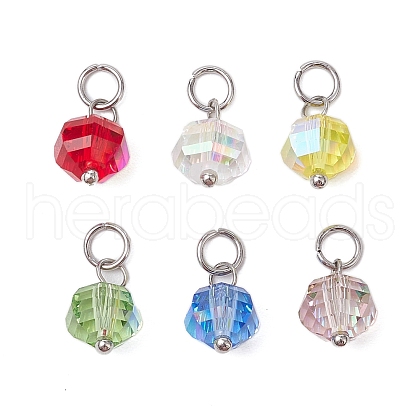 304 Stainless Steel Open Jump Rings ande Glass Beads Pendants PALLOY-JF03599-02-1