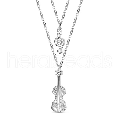 SHEGRACE Rhodium Plated 925 Sterling Silver Tiered Necklaces JN895A-1