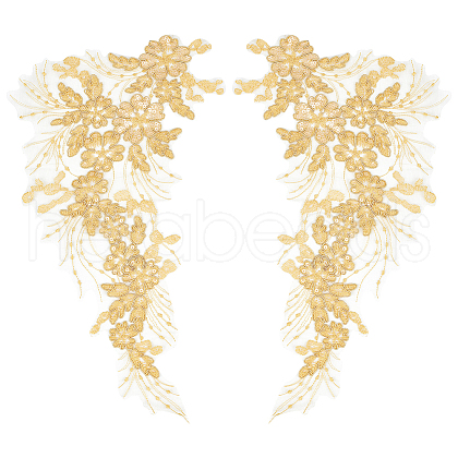 Gorgecraft 2Pcs 3D Flower Polyester Embroidery Lace Ornament Accessories PATC-GF0001-34-1