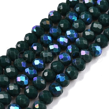 Electroplate Opaque Solid Color Glass Beads Strands EGLA-A044-P3mm-L12-1