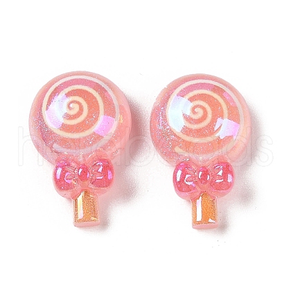 Glitter Plated Resin Cabochons RESI-H163-08A-1