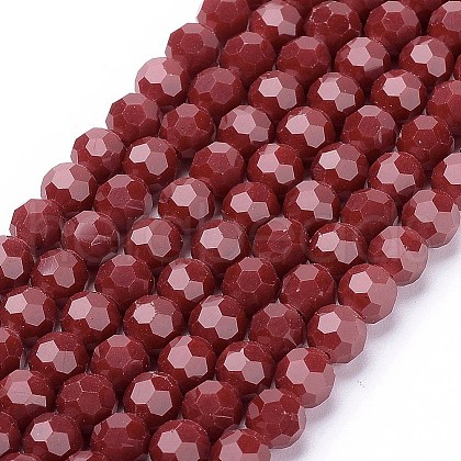 Faceted Glass Round Beads Strands X-EGLA-J042-6mm-24-1