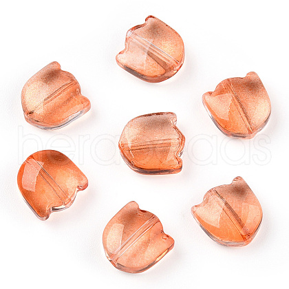 Spray Painted Transparent Glass Beads GLAA-T022-26-D01-1