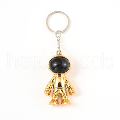 Plastic Astronaut Keychains KEYC-WH0024-02G-1