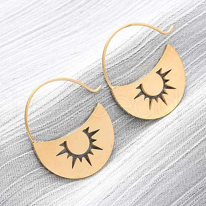 304 Stainless Steel Dangle Earrings EJEW-Z118-07G-01-1