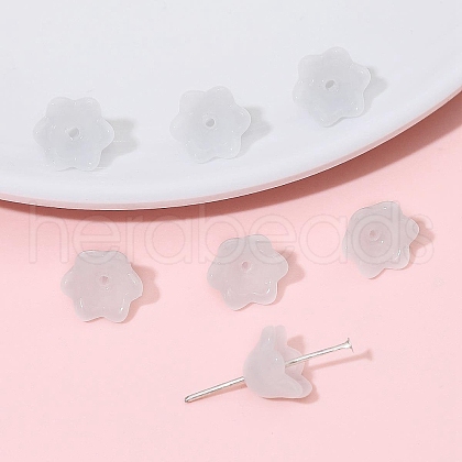 10Pcs Gradient Color Transparent Glass Bead Caps PW-WG464DA-12-1