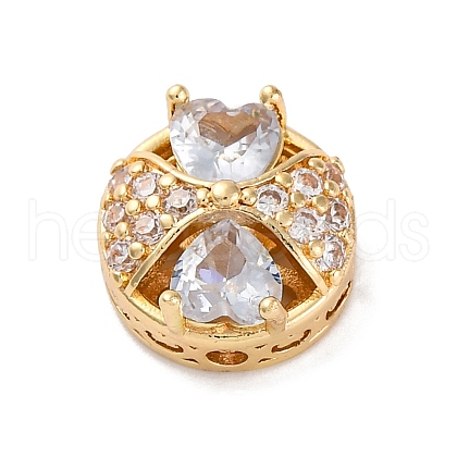 Rack Plating Brass Micro Pave Cubic Zirconia Beads KK-Z082-04G-1