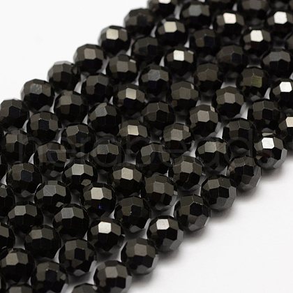 Natural Black Spinel Beads Strands G-G682-23-8mm-1