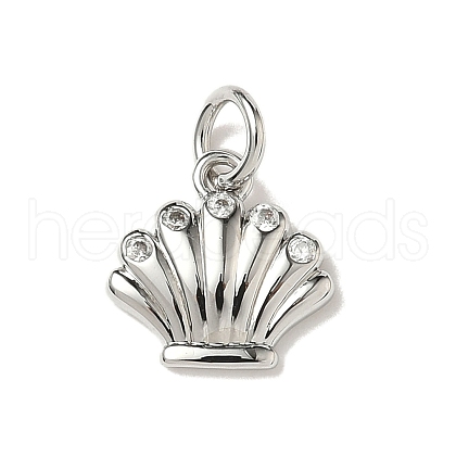 Brass Micro Pave Cubic Zirconia Charms KK-I276-54P-1