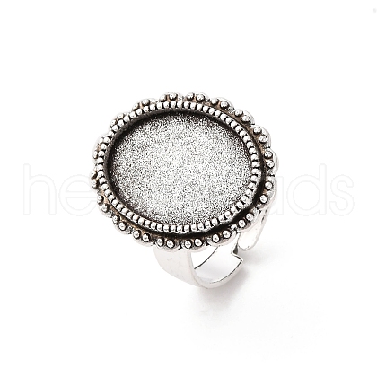 Vintage Adjustable Iron Finger Ring Components Alloy Cabochon Bezel Settings PALLOY-Q300-25AS-NR-1