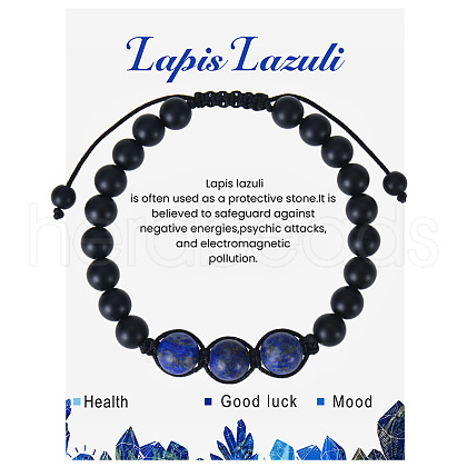 Natural Lapis Lazuli Beaded Bracelet with 8mm Matte Stone ZJ6492-15-1