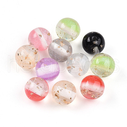 Two Tone Transparent Resin Beads RESI-N042-10mm-12-1
