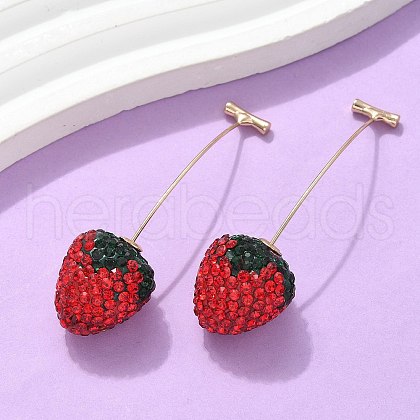 Zinc Alloy Rhinestone Stud Earrings EJEW-E314-01G-1