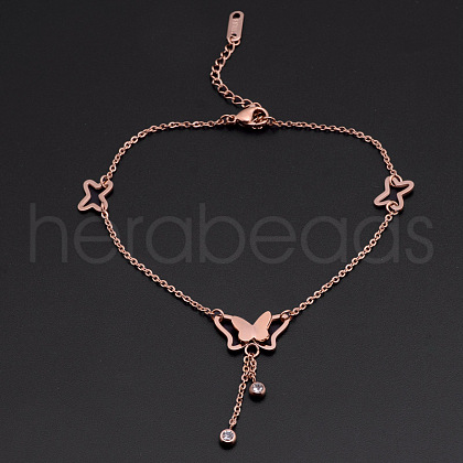 Stainless Steel Charm Anklets WGE3F25-17-1