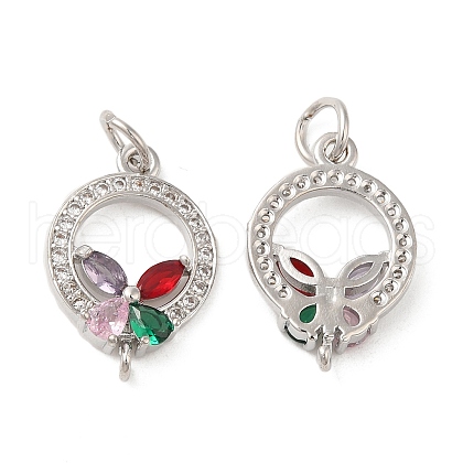 Rack Plating Brass Pave Cubic Zirconia Pendants KK-Z026-04P-1