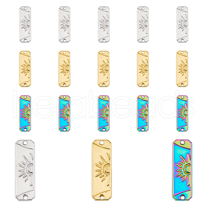 DICOSMETIC 18Pcs 3 Colors 304 Stainless Steel Connector Charms STAS-DC0014-64-1