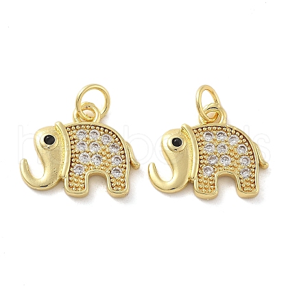 Brass Micro Pave Cubic Zirconia Pendants KK-C092-18A-G-1