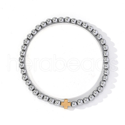 Round Stainless Steel Beads Stretch Bracelets RK2023-1-1