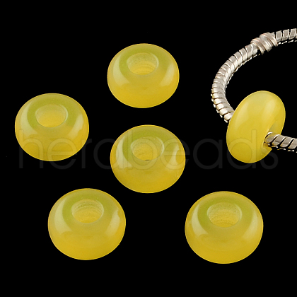 Imitation Cat Eye Resin European Beads RPDL-S001-10-1