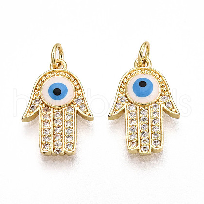 Brass Micro Pave Cubic Zirconia Pendants KK-T070-71-1