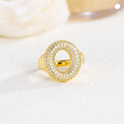 Brass Micro Pave Clear Cubic Zirconia Cuff Rings FS-WG4832E-29-1