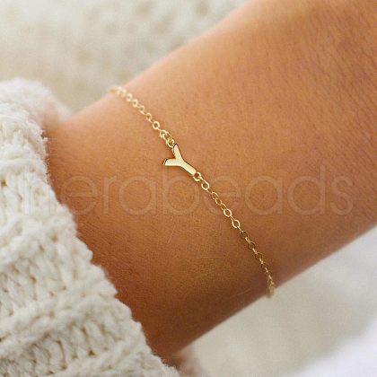 Simple Style Alloy Letter Link Bracelets WG5F19A-23-1